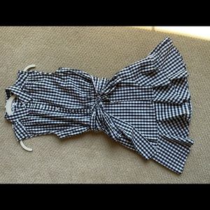 Express Women’s Gingham Button Down Flounce Dress